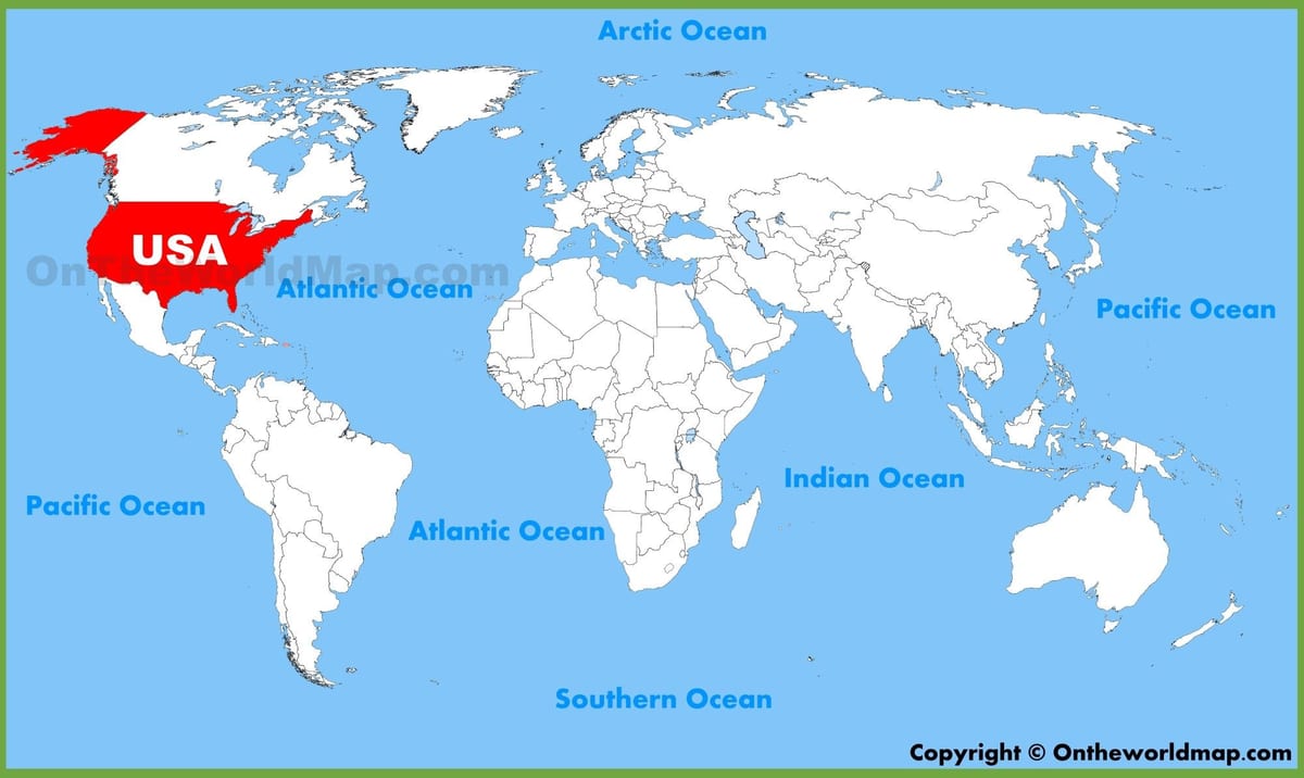 美国在世界地图