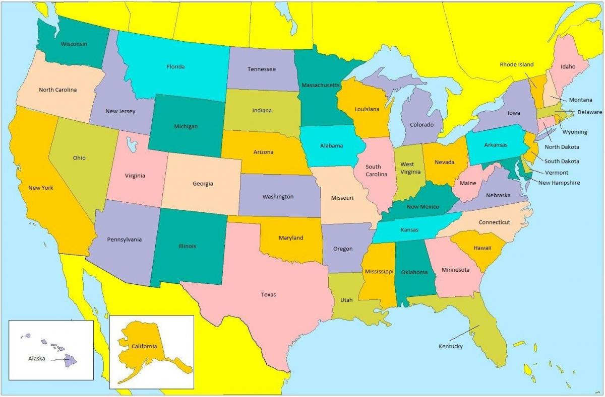 旅行的美国地图