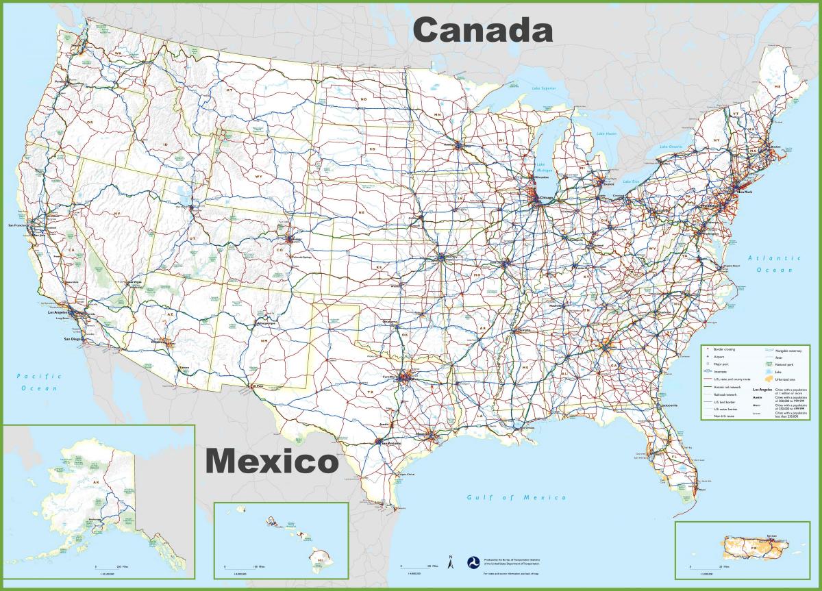 美国运输地图