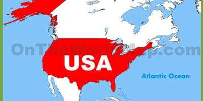 北部的美国地图