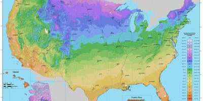 美国农业部植物抗寒带地图