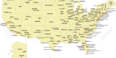 美国国际机场的地图