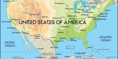 美国地图与海洋